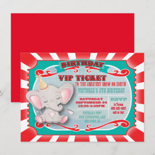 Invitation Baby Elephant Circus Billets Anniversaire Invitati