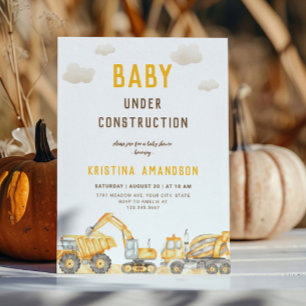 Invitation Baby en Construction Fête de Naissance