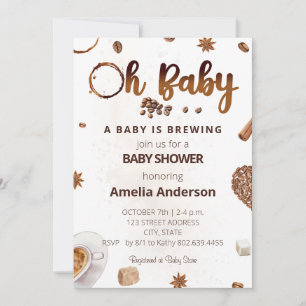 Invitation Baby est en train de brasser Oh Baby Baby shower c
