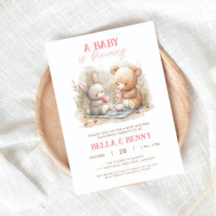Invitation Baby est en train de brasser Tea Party Baby shower