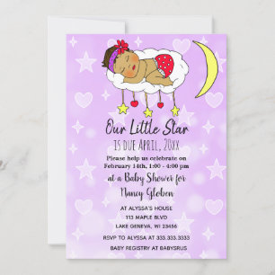 Invitation Baby ethnique sur le nuage et la lune Baby shower