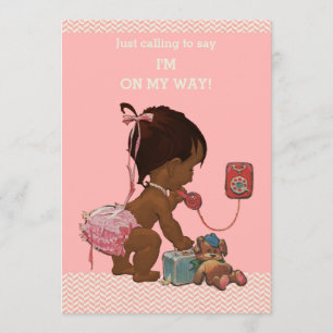 Invitation Baby ethnique vintage sur le Baby shower de téléph