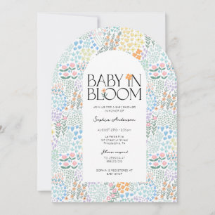 Invitation Baby Floral Moderne Coloré Dans Le Baby shower Fle