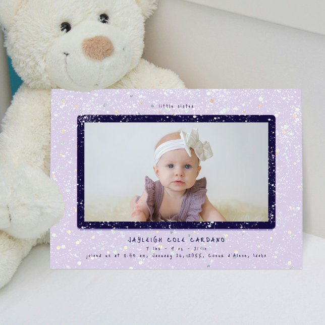 Invitation Baby Flurry | Annonce de naissance horizontale (Créateur téléchargé)