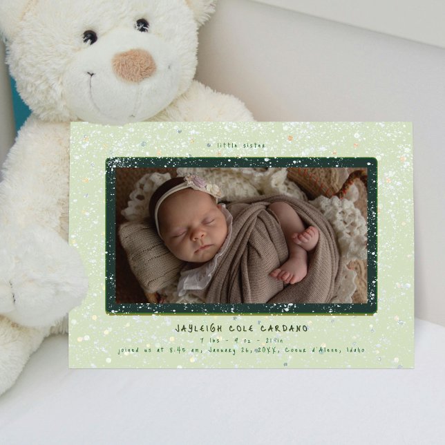Invitation Baby Flurry | Annonce de naissance horizontale (Créateur téléchargé)