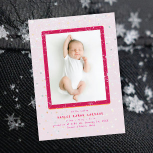 Invitation Baby Flurry Annonce de naissance verticale