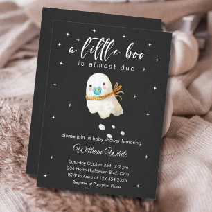 Invitation Baby Ghost Baby shower Little Boo