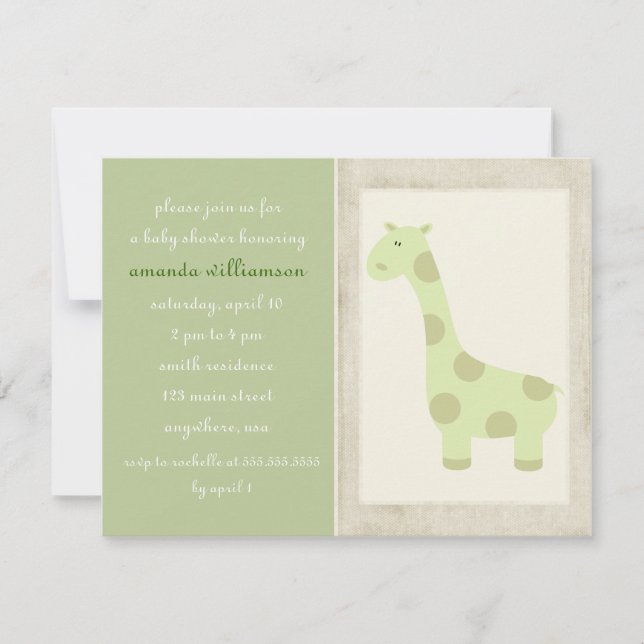 Invitation Baby Giraffe (Devant)