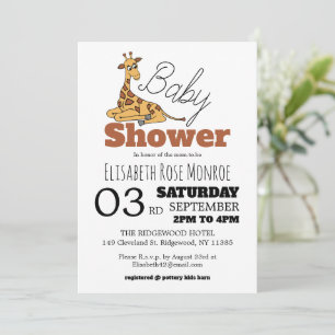 Invitation Baby Giraffe, Baby shower