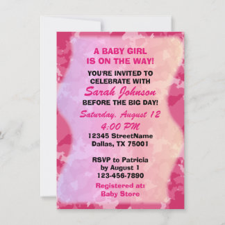 Invitation Baby Girl - Camo rose Baby shower à thème Invitati