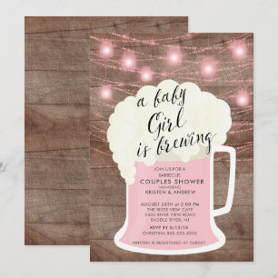 Invitation Baby Girl est en train de brasser Baby shower Invi