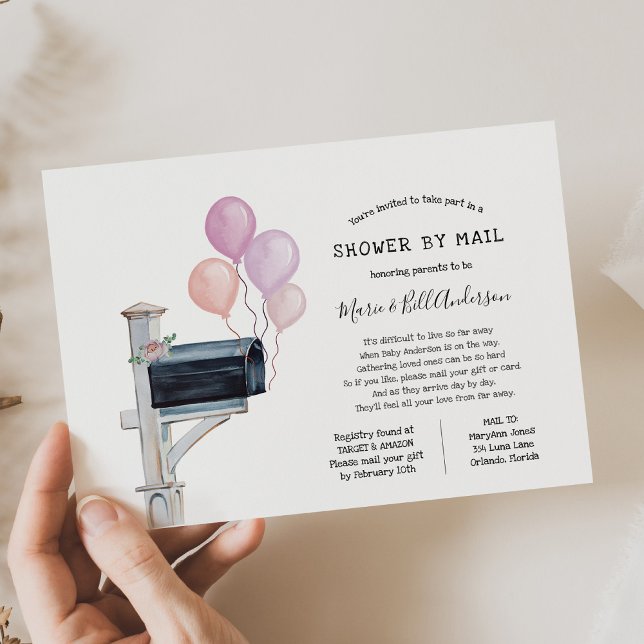 Invitation Baby Girl Longue distance douche par la poste (Créateur téléchargé)