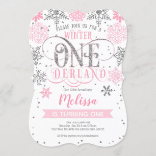 Invitation Baby Girl, Onederland d'hiver 1er anniversaire