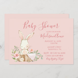 Invitation Baby Girl Pink Script mignonne Élégant bébé