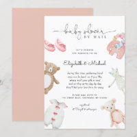 Baby Girl Rose Boho Aquarelle Baby shower Par Mail