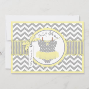 Invitation Baby Girl Tutu Chevron Baby shower d'impression