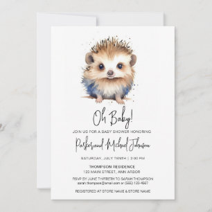 Invitation Baby Hedgehog Sexe Baby shower neutre