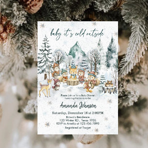 Invitation Baby, il fait froid dehors Baby Shower hivernal en