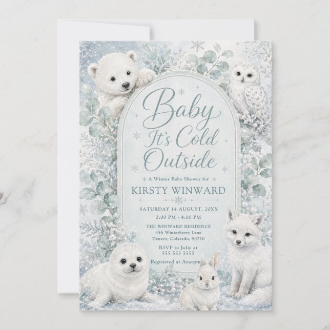 Invitation Baby, il fait froid dehors Shower d'hiver pour béb (Devant)