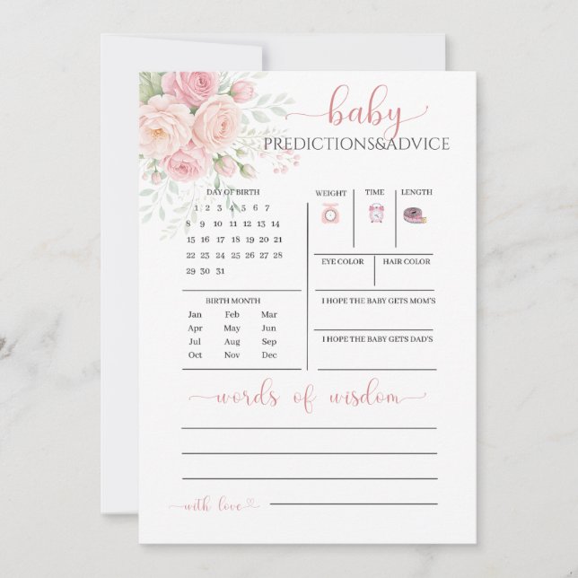 Invitation Baby in bloom | baby predictions and advice card (Devant)