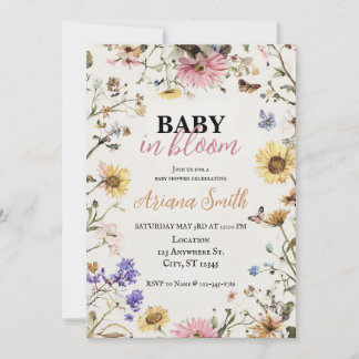Invitation Baby in Bloom Baby Shower