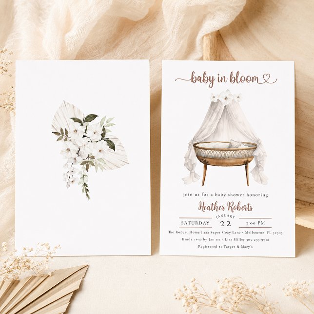 Invitation Baby In Bloom Baby shower Boho tendance (Baby Shower Invitation)
