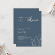 Baby in Bloom, Baby shower Fleur sauvage bleu Topa