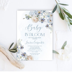 Invitation Baby in Bloom Baby shower garçon