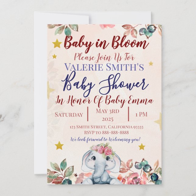 Invitation Baby In Bloom Baby Shower Invitations! (Devant)