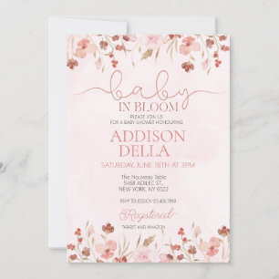 Invitation Baby In Bloom Baby shower Printemps été fleuri