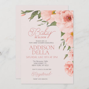 Invitation Baby In Bloom Baby shower Printemps été fleuri