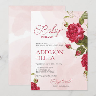 Invitation Baby In Bloom Baby Shower Printemps été floral