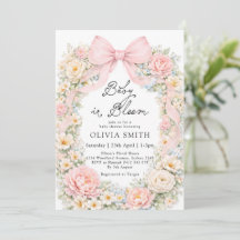 Baby in Bloom Blush Pink Bow Baby Shower