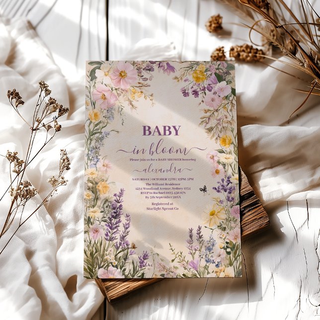 Invitation Baby In Bloom Blush Spring Floral Baby Shower (Créateur téléchargé)