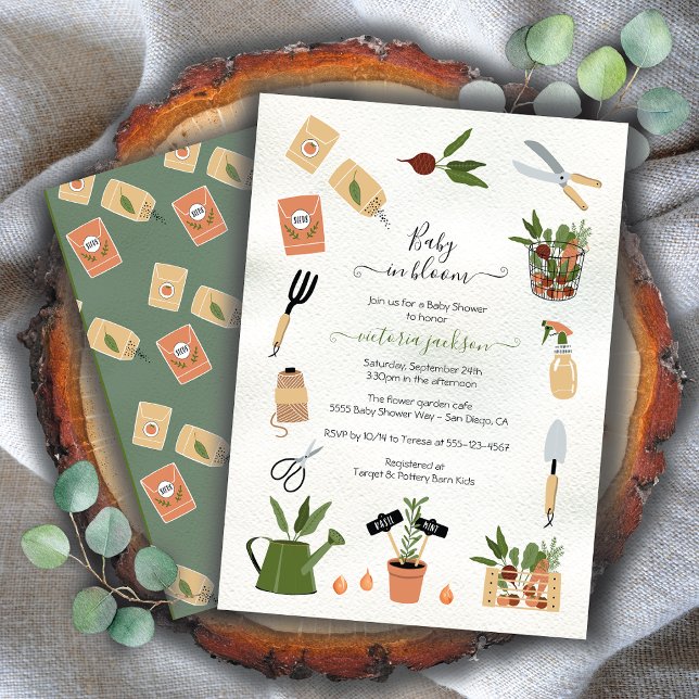 Invitation Baby in Bloom Boho Garden Baby shower (Créateur téléchargé)