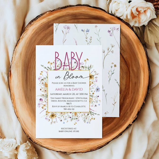 Invitation Baby in Bloom Chic Floral Fête de Naissance (Créateur téléchargé)