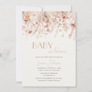 Invitation Baby in Bloom Coquelicots d'Automne Baby Shower