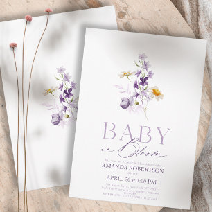 Invitation Baby in Bloom - Elégant Baby shower Floral