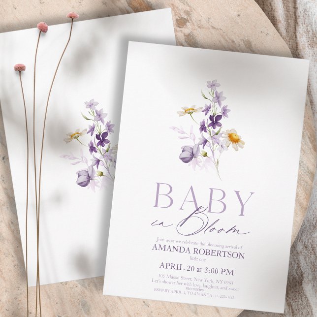 Invitation Baby in Bloom - Elégant Baby shower Floral (Créateur téléchargé)