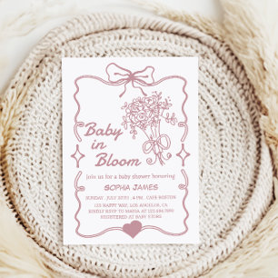 Invitation Baby in Bloom - Elégant Baby shower Floral