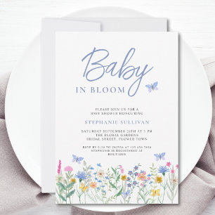 Invitation Baby in Bloom Fête de Naissance Fleur des Champs G