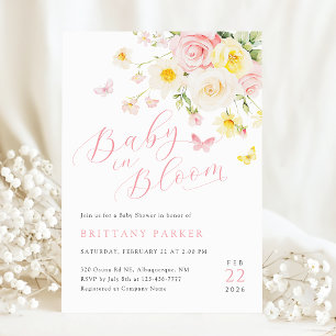 Invitation Baby in Bloom Fête de Naissance Florale