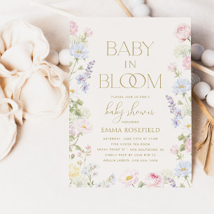 Invitation Baby in Bloom Fête de Naissance Jardin Pastel