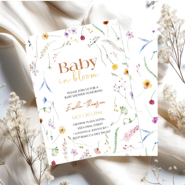 Invitation Baby in Bloom Fête de Naissance Mixte Bébé (Créateur téléchargé)
