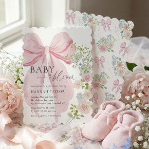 Invitation Baby in Bloom Fête de Naissance Rose