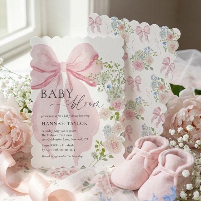 Invitation Baby in Bloom Fête de Naissance Rose (Créateur téléchargé)