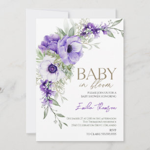 Invitation Baby in Bloom Fleur sauvage Baby shower Party