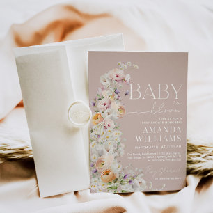 Invitation Baby in Bloom Fleur sauvage Boho Baby Girl Douche
