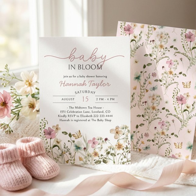 Invitation Baby in Bloom Girl Baby Shower (Créateur téléchargé)