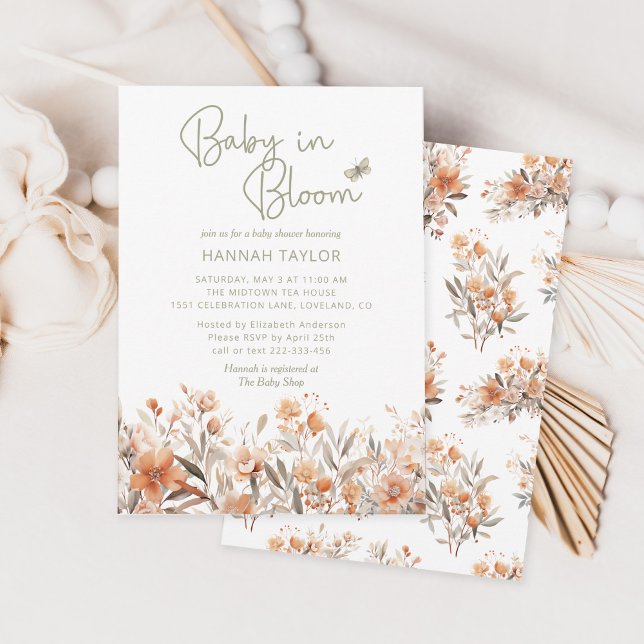 Invitation Baby in Bloom Girl Boho Baby shower (Créateur téléchargé)